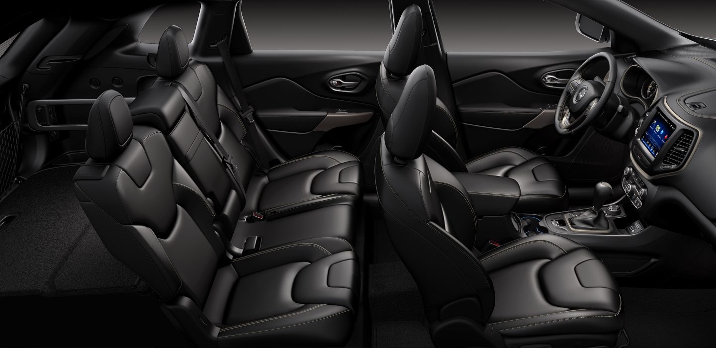 2018 Jeep Cherokee Black Leather Interior Seating